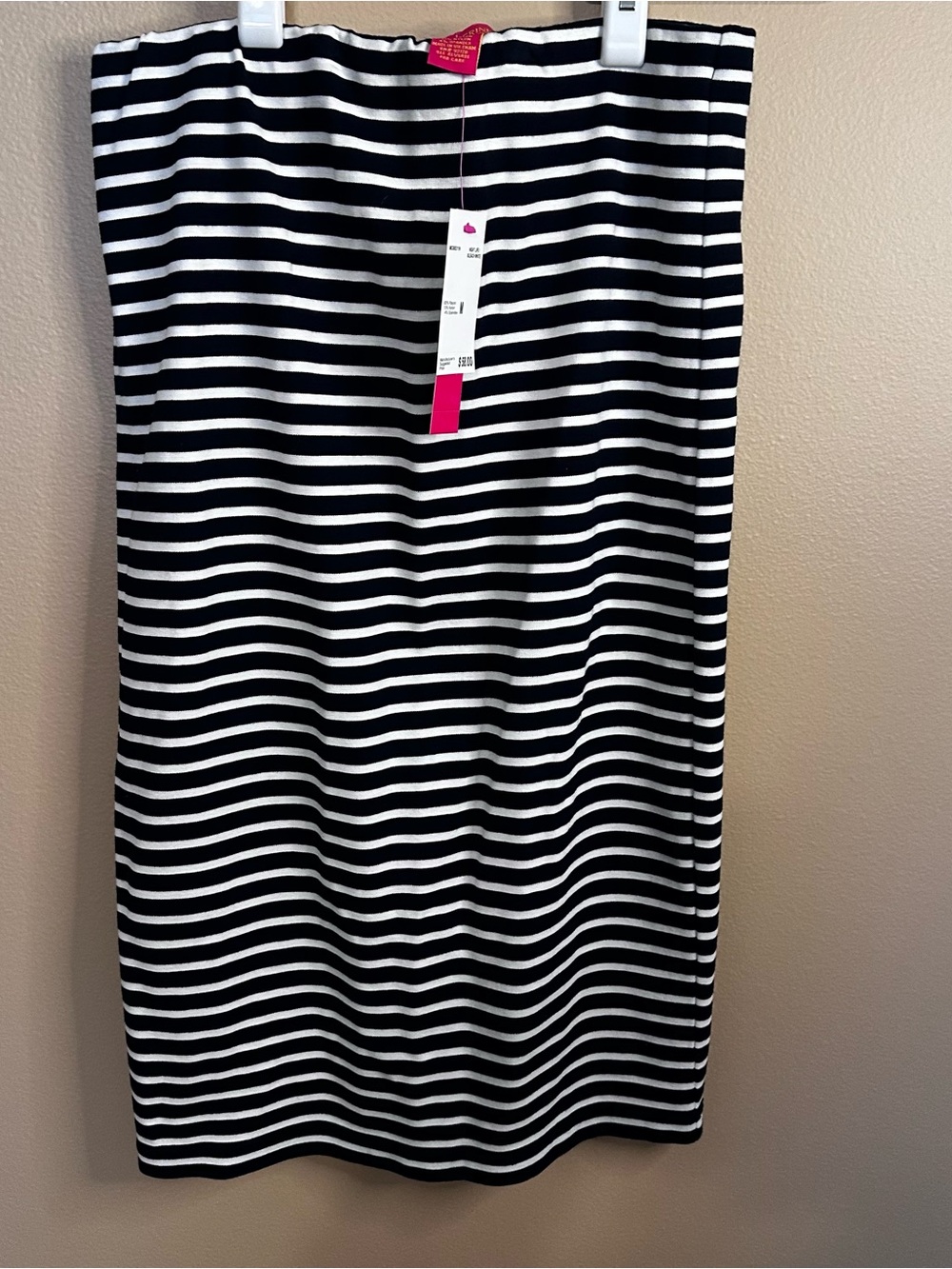 Catherine Malandrino Pencil Skirt M NWT black and white timeless stripes